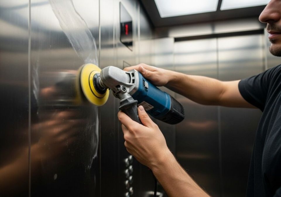 Возвращение блеска нержавеющим панелям лифта через профессиональную полировку