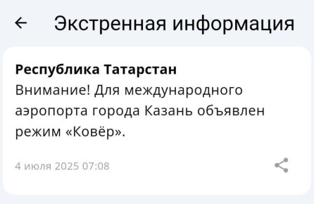 В казанском аэропорту объявлен режим «Ковер»