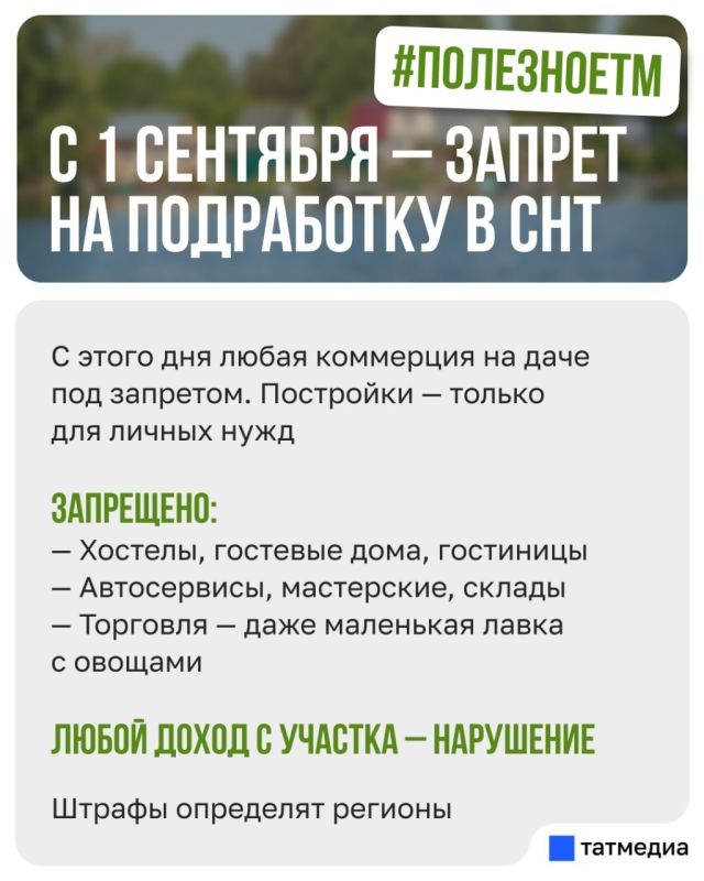 Сентябрь принесет дачникам не только урожай, но и новые правила