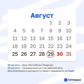 У татарстанцев на следующей неделе будет сокращенный рабочий день