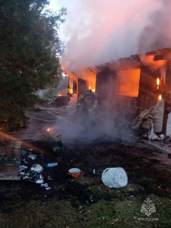 Поступило сообщение о горении садового дома в СНТ «Тверетиновка» Кощаковского сельского поселения Пестречинского района