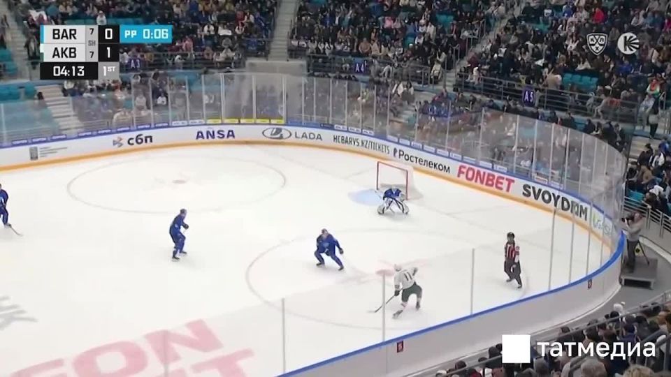 «Ак Барс» одержал седьмую победу подряд в матче с «Барысом» - 2:3