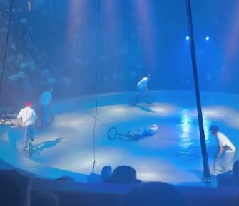 Артист цирка во время исполнения номера "Акробаты на BMX" на субботнем представлении в Казани неудачно упал и потерял сознание, его унесли с манежа на носилках и отправили в больницу, сообщает Казанский цирк