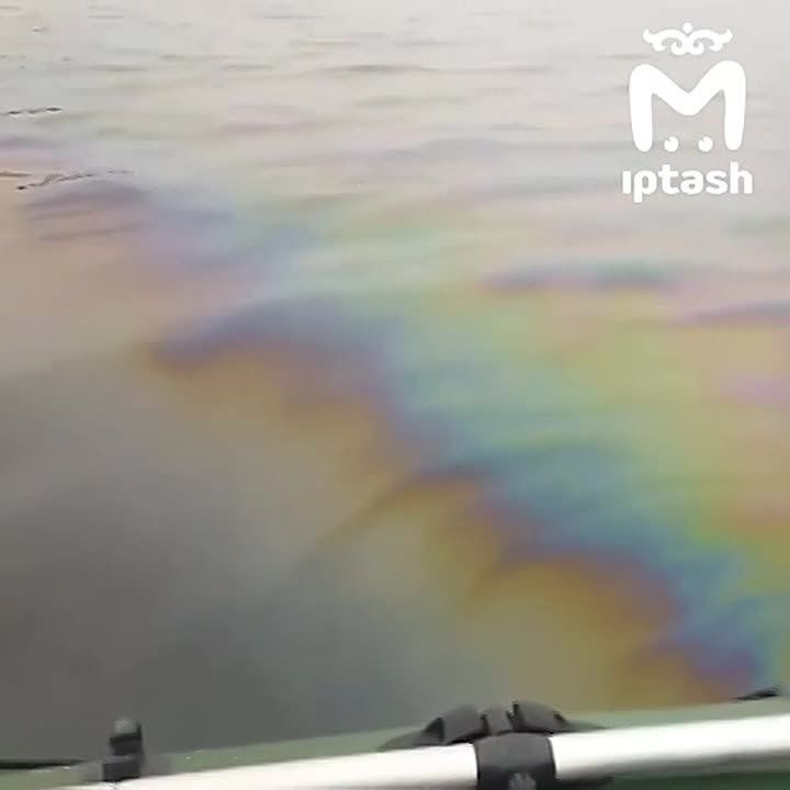 Радужная плёнка накрыла Каму недалеко от Камских полян