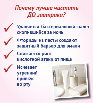 Чистить зубы до или после завтрака? Чистить зубы до или после завтрака?