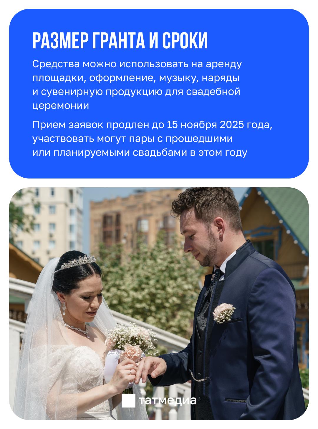 Прием заявок на гранты молодоженам Татарстана продлили до 15 ноября Прием заявок на гранты молодоженам Татарстана продлили до 15 ноября