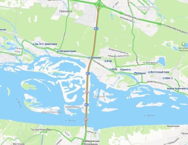 На мосту через Волгу растянулась 8-километровая пробка в сторону Иннополиса и Казани