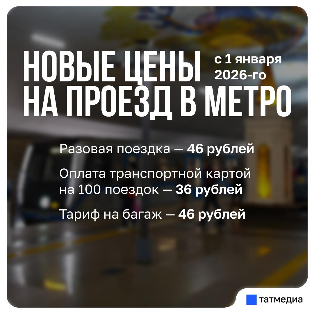 В Казани с 1 января изменятся цены на проезд и провоз багажа в метро