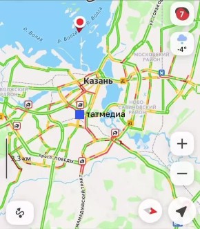 Казань встала в 7-балльные пробки