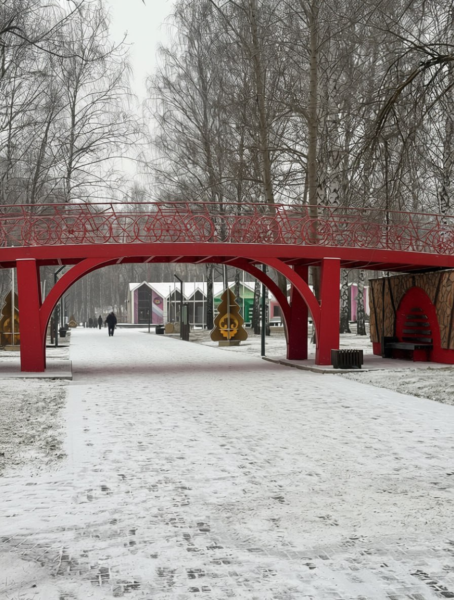 Наконец-то на улице зимний пейзаж