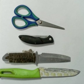 Три ножа, ножницы и отвёртка — такой набор пытался пронести подозреваемый в краже на суд