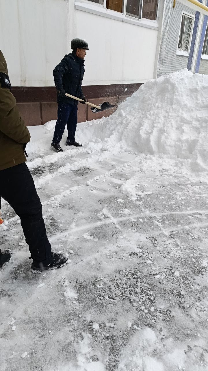 В Нижнекамске продолжается народная акция «Помоги дворнику» по уборке снега