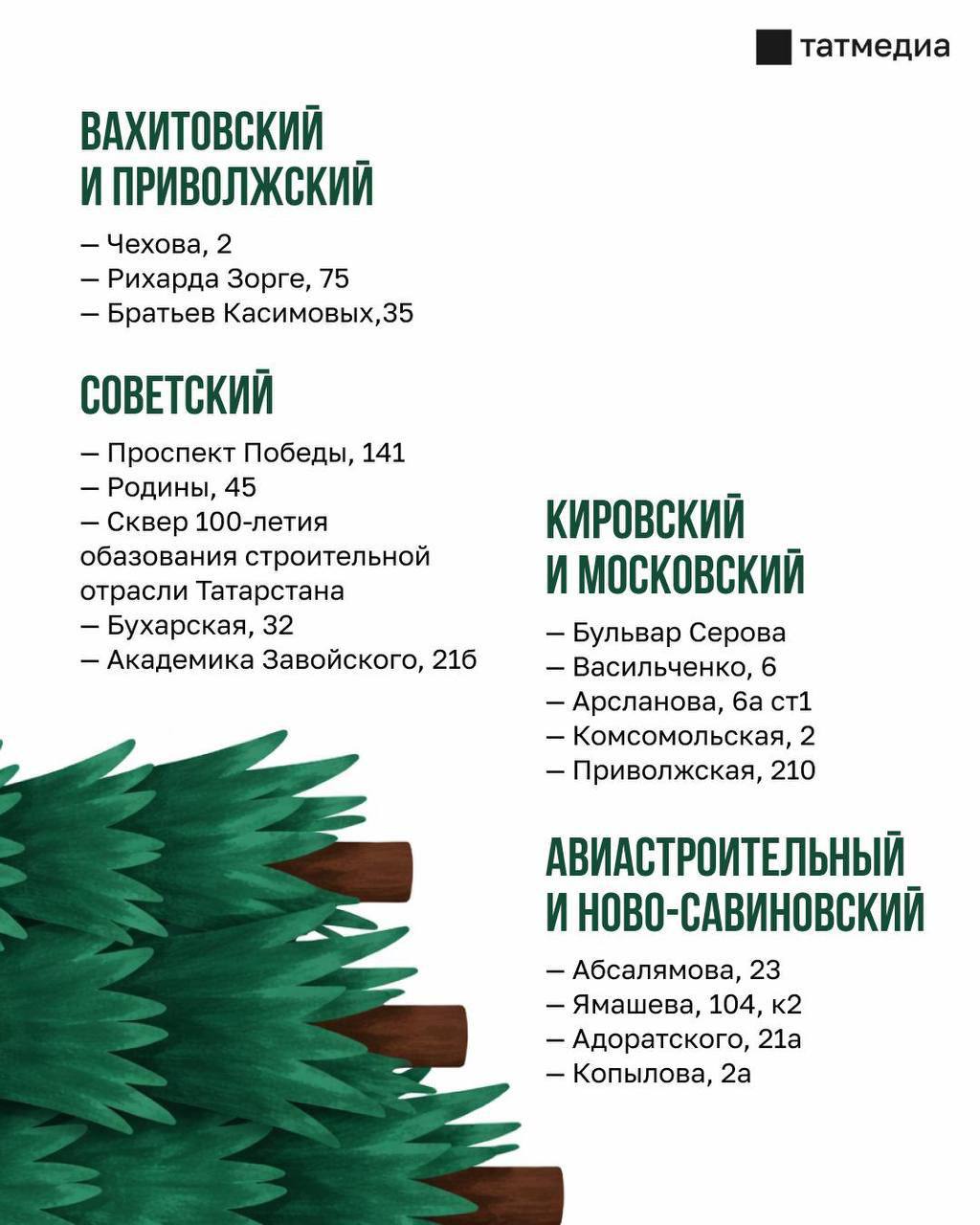 В Казани с 13 по 31 января пройдет акция «Елки-палки» по сбору и переработке живых новогодних елок и сосен В Казани с 13 по 31 января пройдет акция «Елки-палки» по сбору и переработке живых новогодних елок и сосен