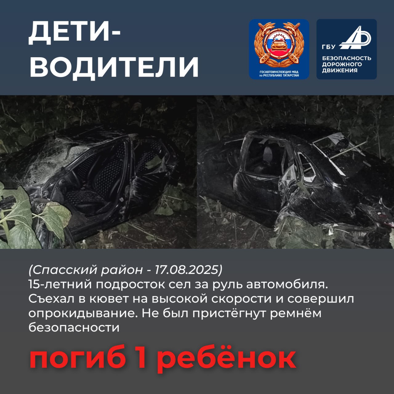 В Республике Татарстан за 2025 год в ДТП погибли 15 детей В Республике Татарстан за 2025 год в ДТП погибли 15 детей