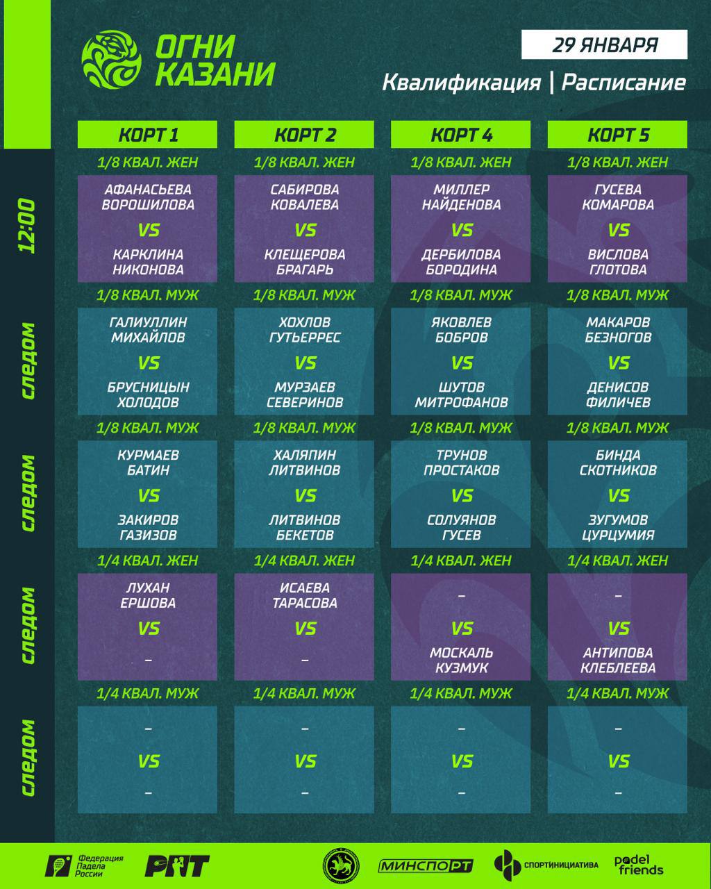 Уже завтра в Казани стартует российский падел-тур «Огни Казани»
