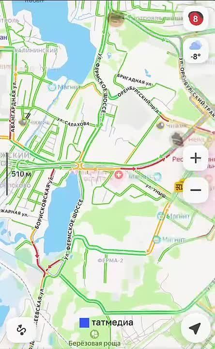 Возможно, это вас уже не удивит, но пробки в Казани вновь достигли 8 баллов