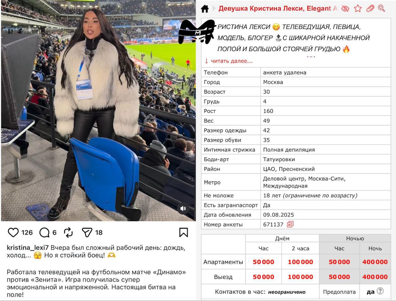 Бывшая девушка Паши Техника была содержанкой у половины основного состава "Зенита"