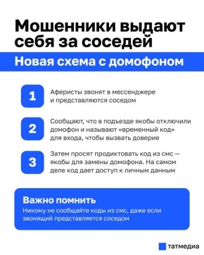 Мошенники просят код из смс под предлогом замены домофона