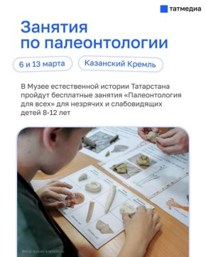 В Казанском Кремле пройдут бесплатные занятия по палеонтологии для детей с нарушением зрения