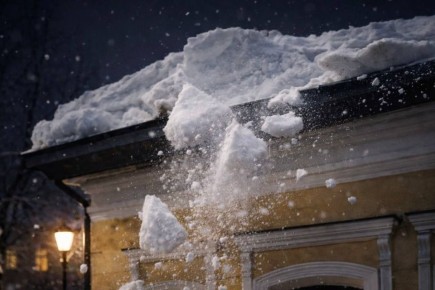 В Татарстане с крыш летят глыбы