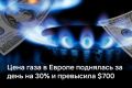 Цена газа в Европе взлетела до уровня января 2023 года — $700 за 1 тыс