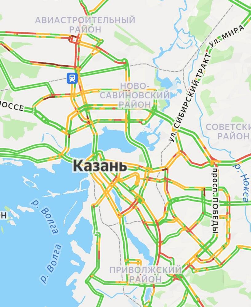 В Казани утренние пробки достигли 7 баллов