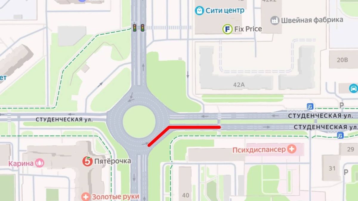 Внимание. В связи с ремонтом инженерных сетей ограничение движения по нечётной стороне улицы Студенческой продлевается до 15 сентября
