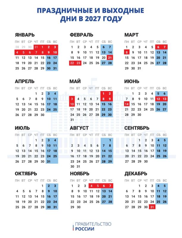 На Новый год в 2027-м будем отдыхать 11 дней подряд