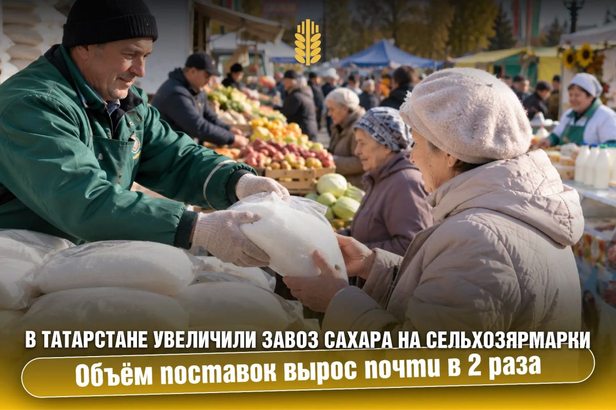 Сахара на сельхозярмарки Татарстана завезли почти вдвое больше