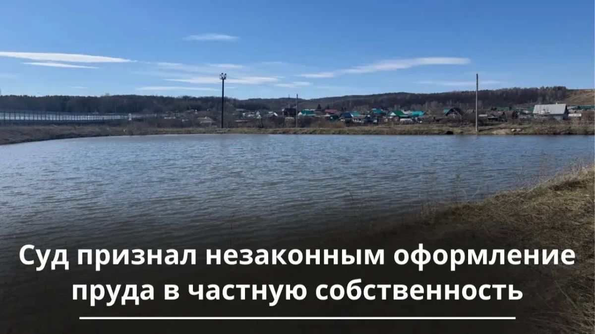 В Бавлинском районе суд признал незаконным оформление пруда в частную собственность