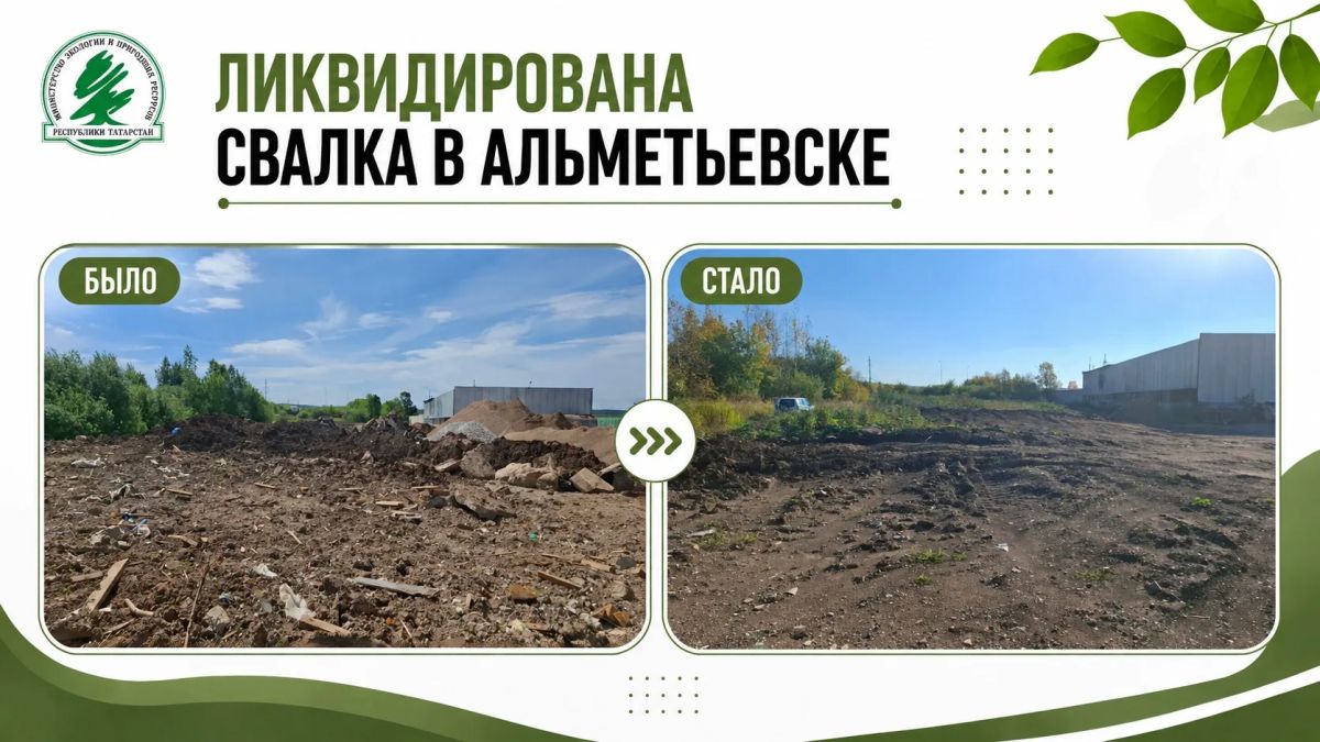 В Альметьевске ликвидирована свалка площадью более 1000 кв. м