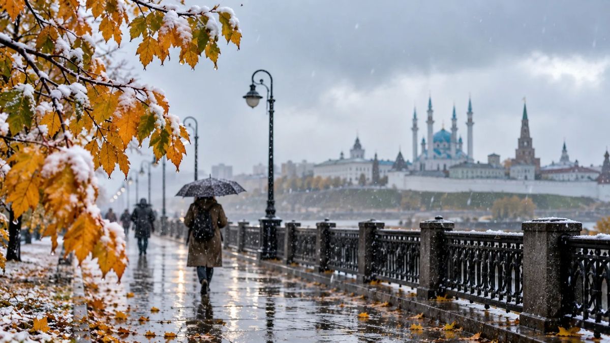 Циклон принесет в Татарстан дождь, мокрый снег и сильный ветер