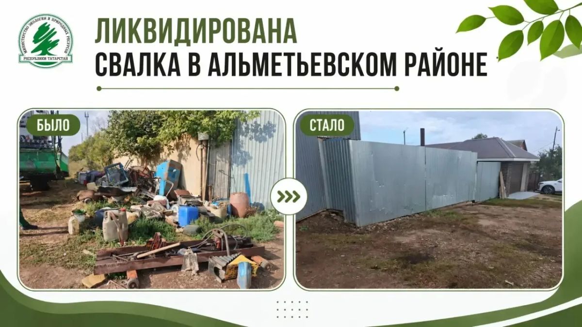 По предостережению экологов в Альметьевском районе ликвидировали свалку