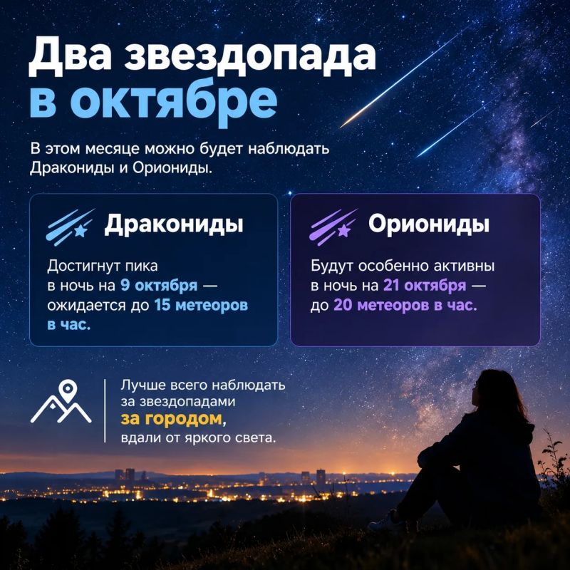 Октябрь подарит сразу два звездопада