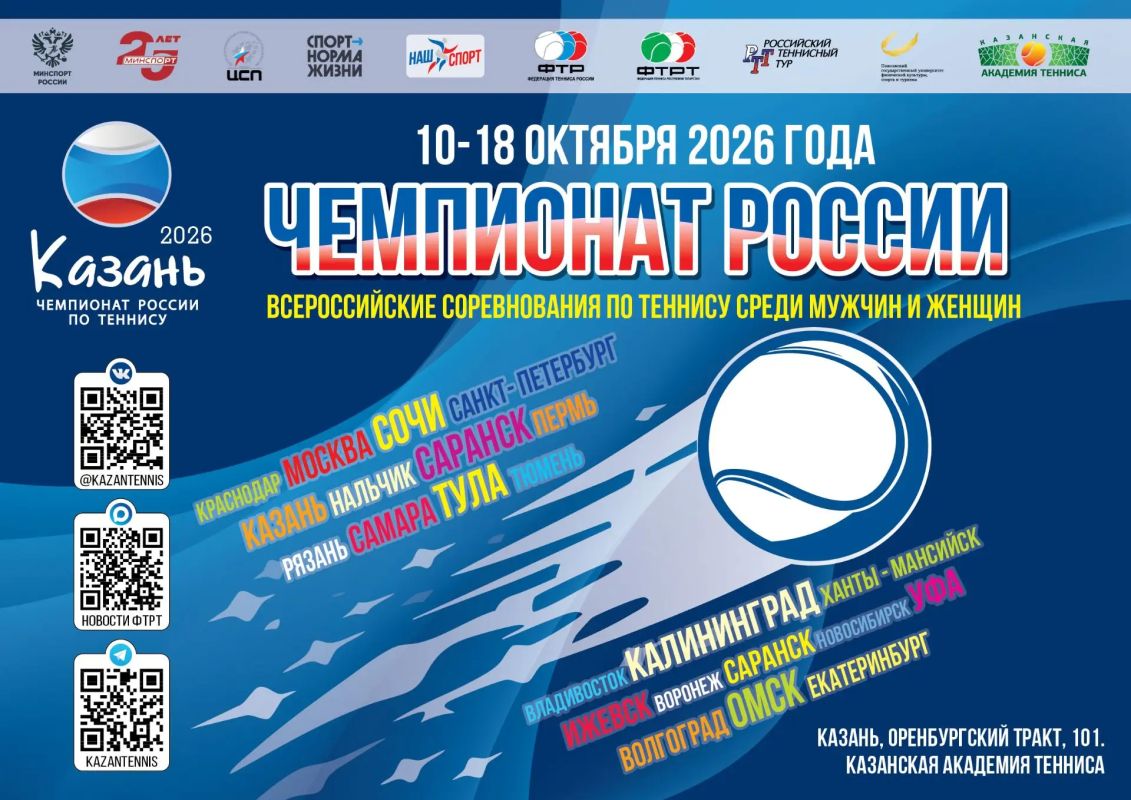 Чемпионат России по теннису – 16-й раз в Казани