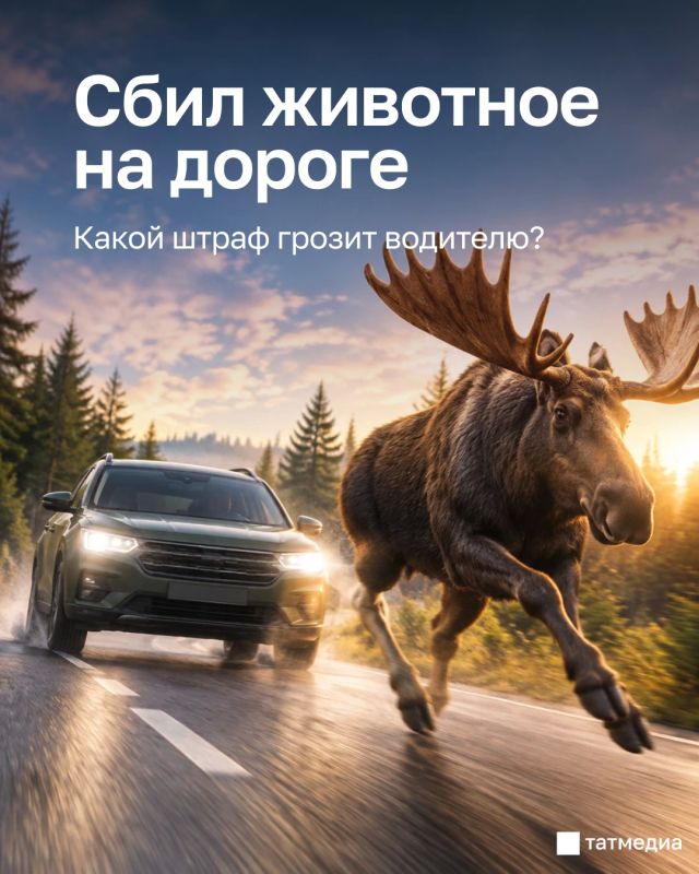 Сегодня олень выбежал на дорогу в Казани и погиб под колесами авто: сколько придется заплатить за сбитое дикое животное?