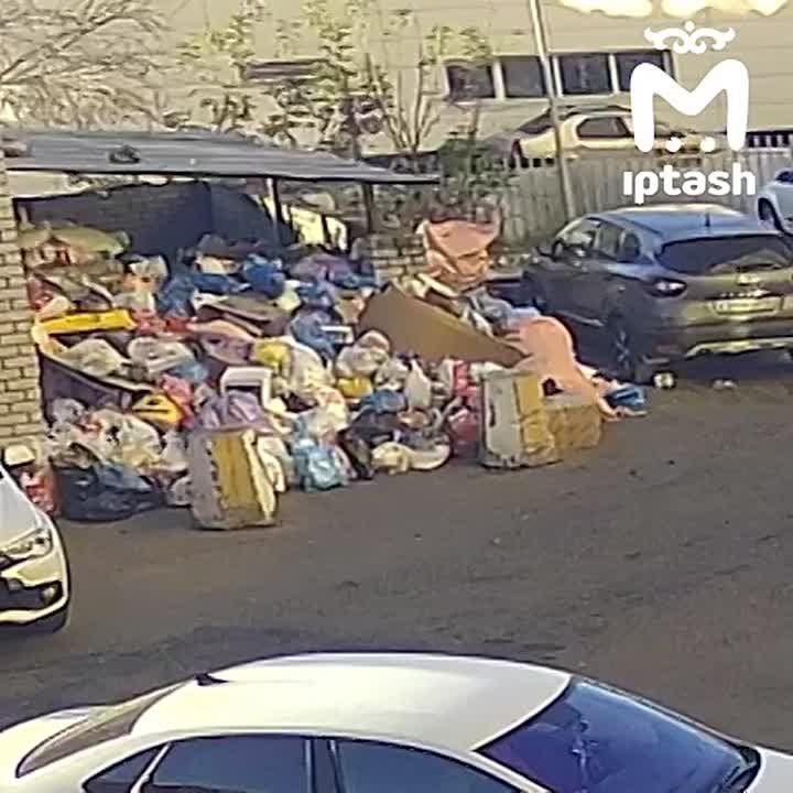 Мусоровоз регоператора проехал мимо свалки на Восстания