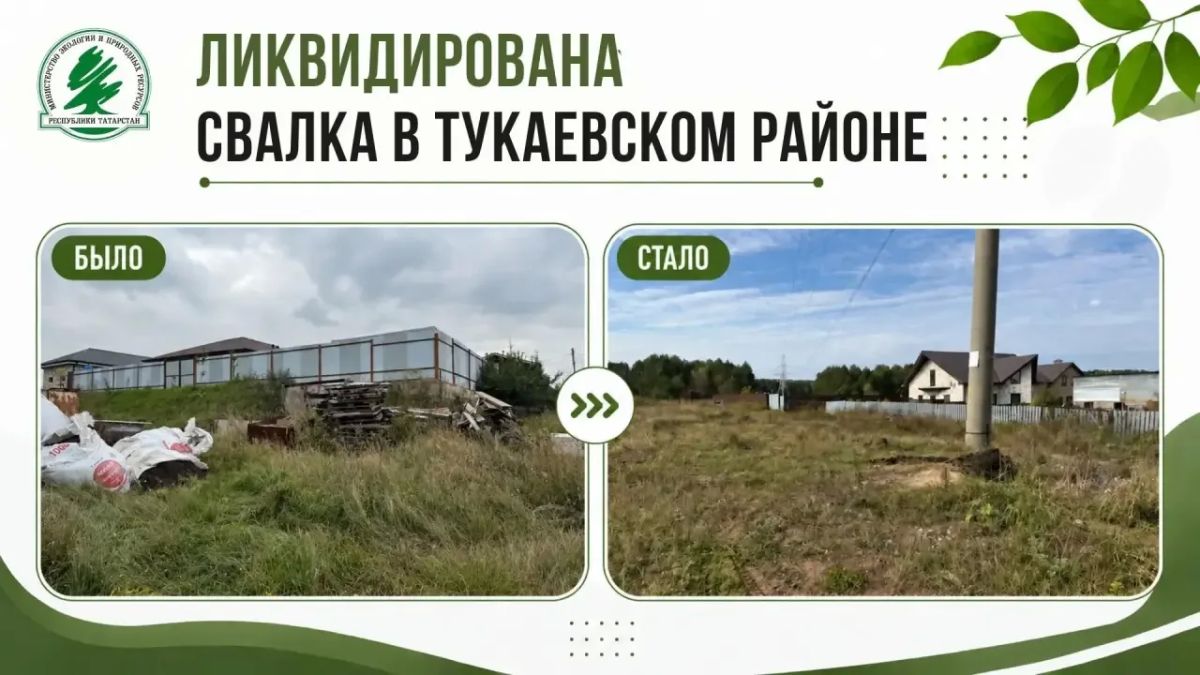 По предписанию экологов в Тукаевском районе ликвидировали свалку
