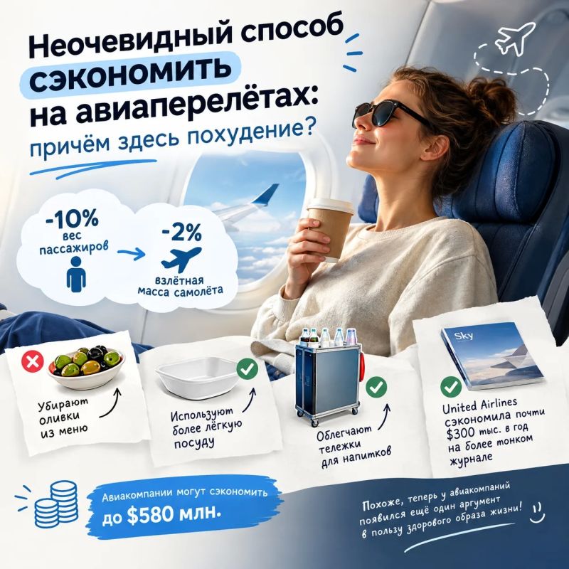 Неочевидный способ сэкономить на авиаперевозках: причём здесь похудение?