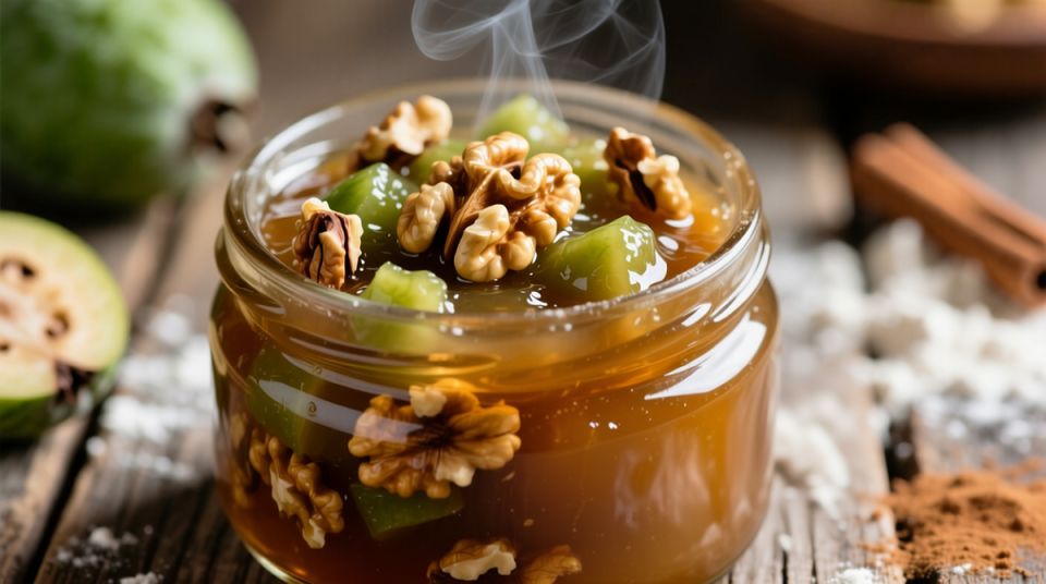 Фейхоа-джем с грецкими орехами: Нежный вкус осени в каждой банке